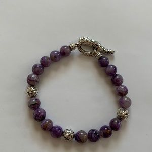 Purple gemstone beaded bracelet from Jai QVC.